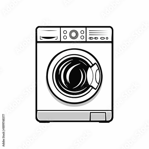 ドラム式洗濯機のシンプルなベクターイラスト 生活家電素材