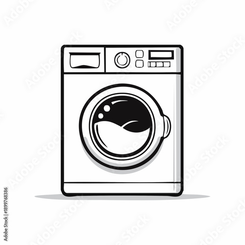 ドラム式洗濯機のシンプルなベクターイラスト 生活家電素材