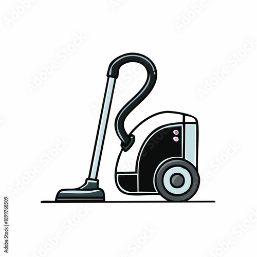 キャニスター型掃除機のシンプルなベクターイラスト 生活家電素材