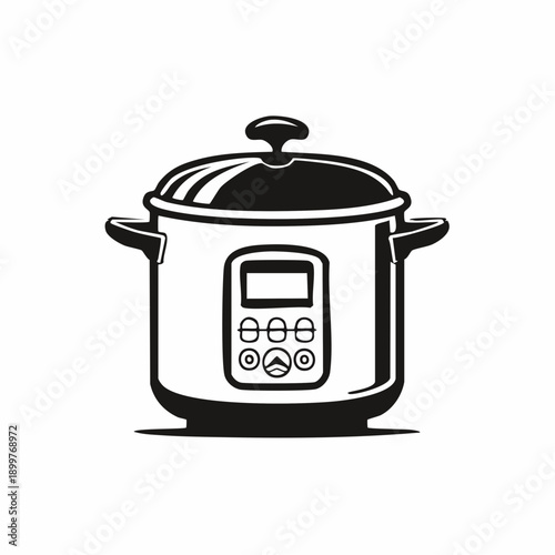 電気圧力鍋のシンプルなベクターイラスト キッチン家電素材