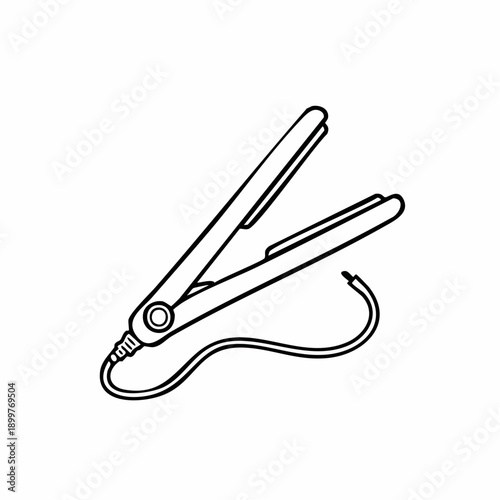 ストレートヘアアイロンアイコン 美容スタイリング用家電シンプルイラスト
