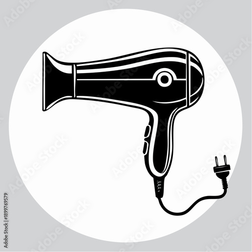 ヘアドライヤーアイコン 美容室や家庭で使えるヘアケア家電イラスト