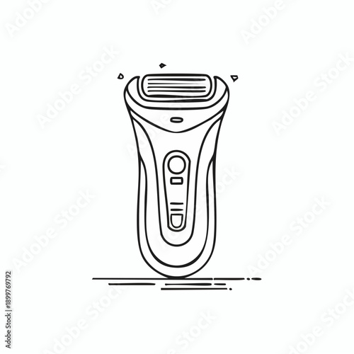 電気シェーバーアイコン メンズ用電動ひげ剃りの美容家電シンプルイラスト