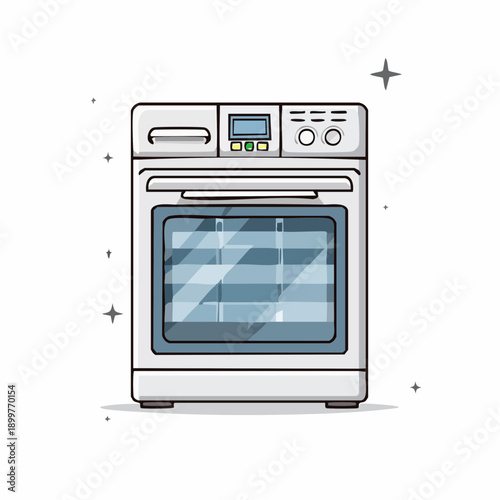 家庭用オーブンレンジアイコン 調理や温めに使えるキッチン家電イラスト