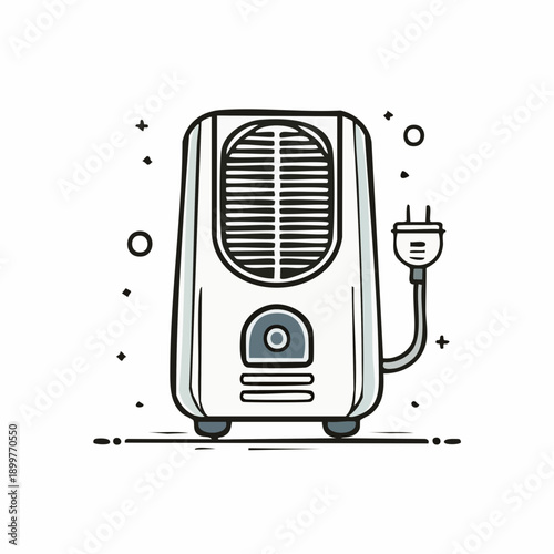 コンパクト除湿機アイコン 湿気対策や部屋干しに使える生活家電イラスト