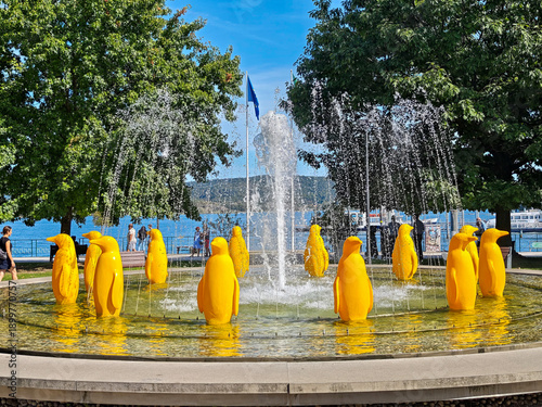 Photos Fountain at the village of Arona on lake maggiore in Italy
