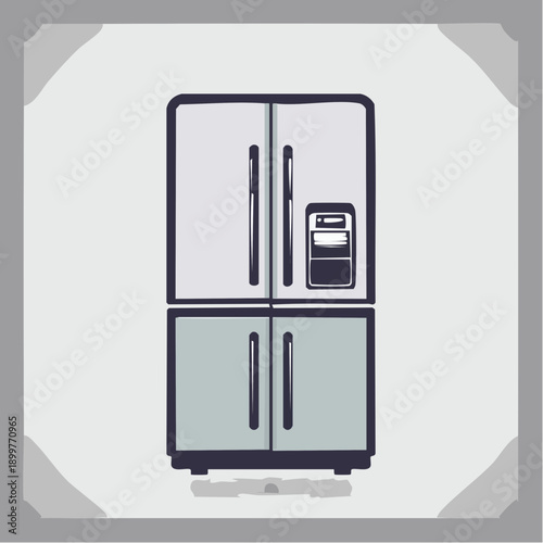 家庭用冷蔵庫のシンプルベクターイラスト キッチン家電素材