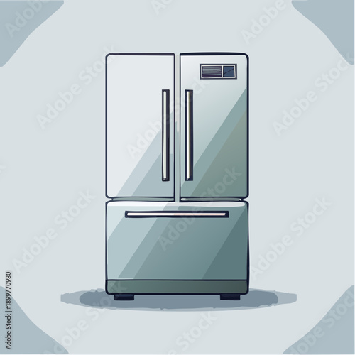 家庭用冷蔵庫のシンプルベクターイラスト キッチン家電素材