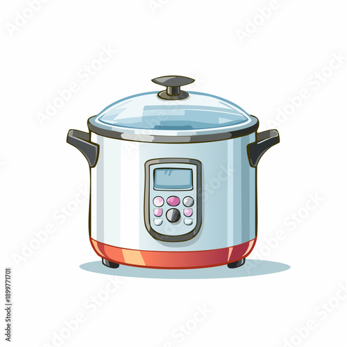 電気圧力鍋・マルチクッカーのシンプルベクターイラスト 調理家電