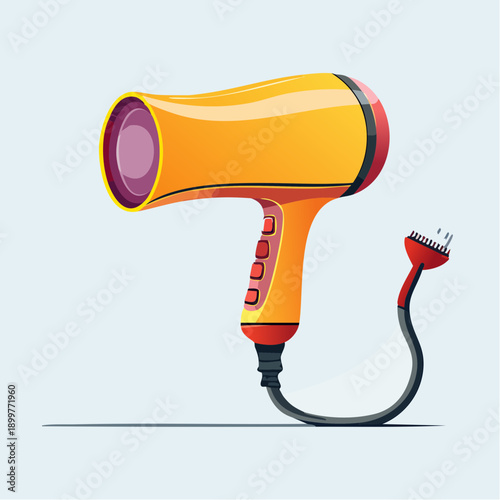 ヘアドライヤーのシンプルベクターイラスト 美容家電アイコン