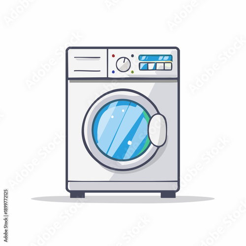 ドラム式洗濯機のシンプルベクターイラスト 生活家電アイコン