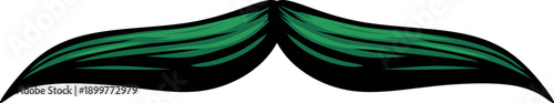 Stylish Green Mustache Illustration