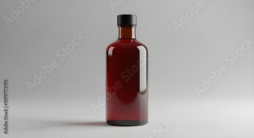 Wallpaper Mural A bottle of red wine with a black cap on a plain background Torontodigital.ca