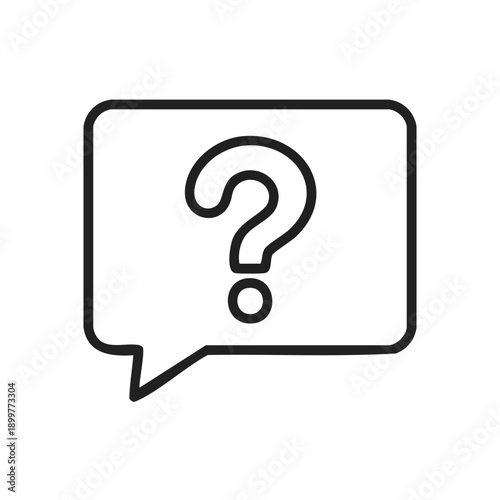 Speach bubble with question mark and edit icon