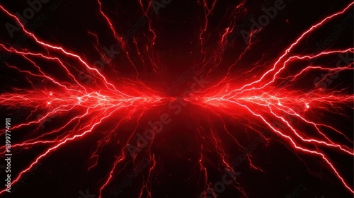 Generative AI abstract background with red lightning sparks in anime cartoon style, for animation theme, dynamic design