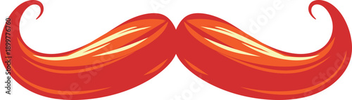 Stylized Red Moustache Illustration
