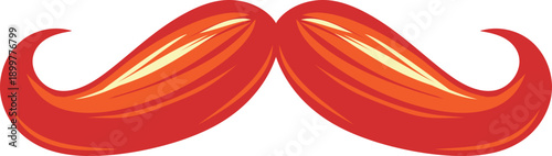 Stylized Red Moustache Illustration