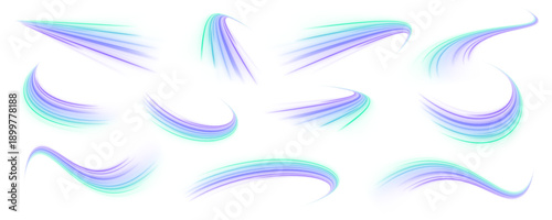 Neon lines surge forward in a high-speed city scene. Light waves and streaks show acceleration. The illustration feels bold and dynamic PNG
