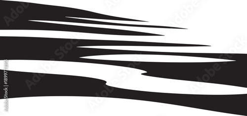 Abstract black and white streaks on clean background design