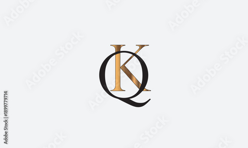 QK, KQ, Q, K Abstract Letters Logo Monogram