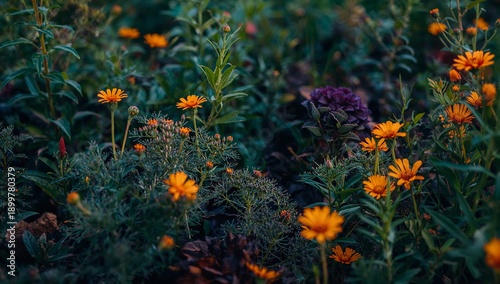 Colorful Flowers Bloom in a Garden During the Day in a Natural Setting With V...