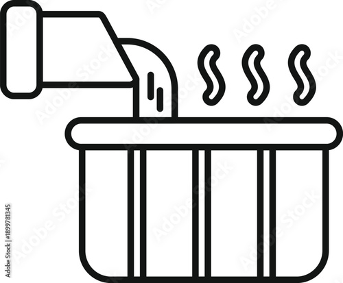 Hot tub filling with steaming water, showing relaxation and spa concept