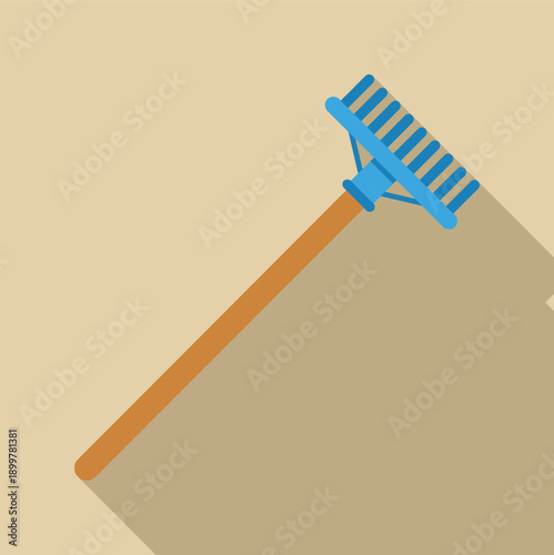 Garden rake illustration for yard work and tidying