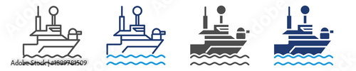 frigate icon set multiple style