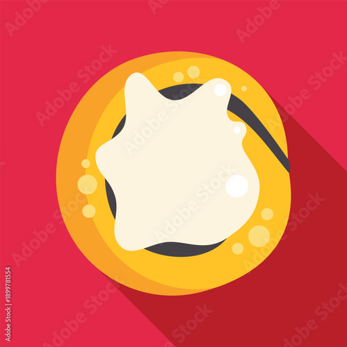 Vada flat design illustration with creamy topping on a red background