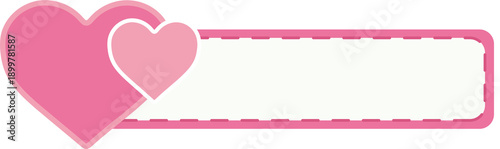 Cute pink heart-shaped title text box