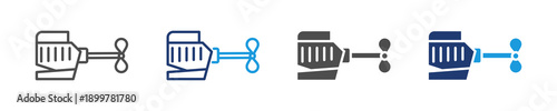 ship engine propeller icon set multiple style