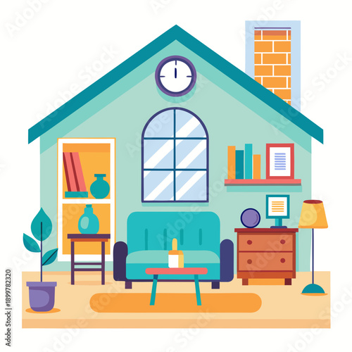 Cozy living room interior with modern furniture and decor