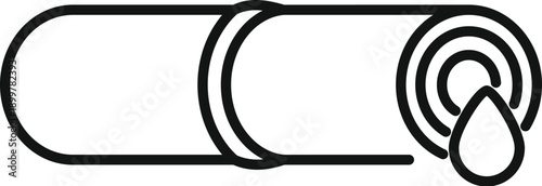 Water drop dripping from a pipe symbolizing a leak or plumbing problem