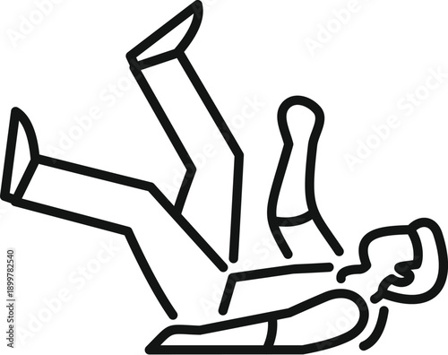 Person falling due to tripping, slipping, or loss of balance