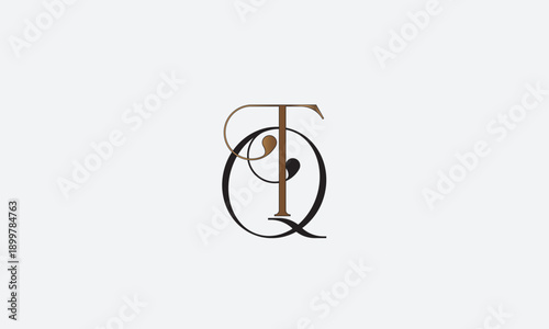 QT, TQ, Q, T Abstract Letters Logo Monogram