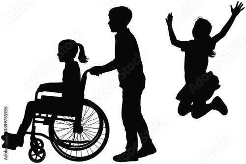 Celebrating inclusion and support among diverse individuals with varying abilities isolated on white background, Vector, illustration