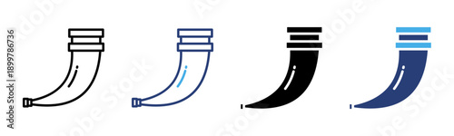 Viking Horn icon set multiple style collection