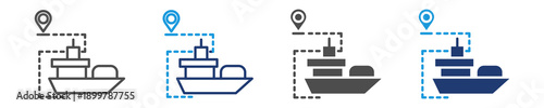 ship navigation icon set multiple style