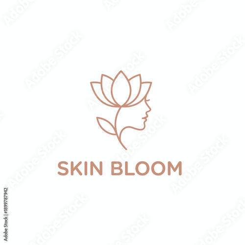 Elegant Lotus Flower Beauty Skin Logo