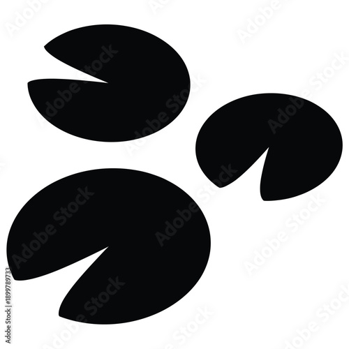 Minimalist depiction of black paw prints against a white background