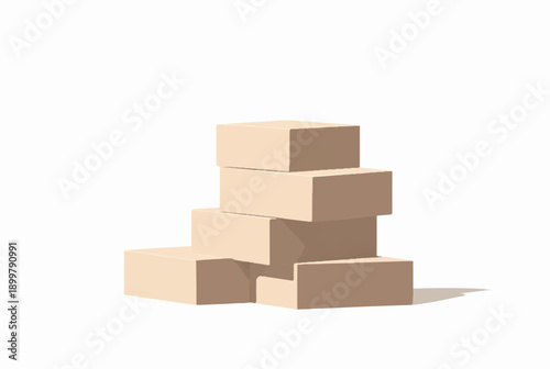 Brick stack on white background. Illustration of a stack of bricks. Illustration of stack of bricks. 