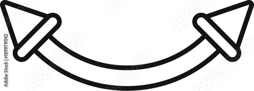 Curved barbell body jewelry icon presenting a fashion and accessory concept