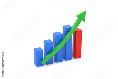 Free Download Financial Growth Bar Chart with Green Arrow - GFXLoad
