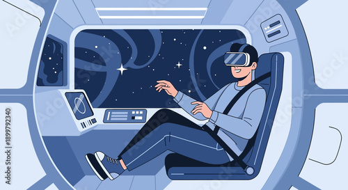 Virtual voyager: A futuristic journey through space with immersive virtual reality experience
