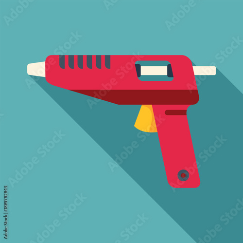 Red hot glue gun for crafting, diy, and repair on a blue background