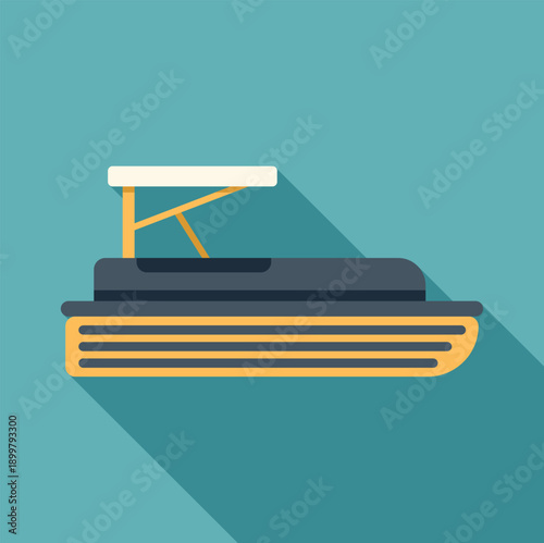 Marine transportation vehicle icon with a long shadow