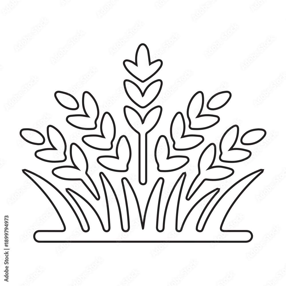 Obraz premium Wheat Grain Field Icon