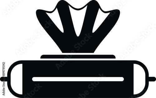 Wet wipes coming out of a dispenser pack in a simple icon style