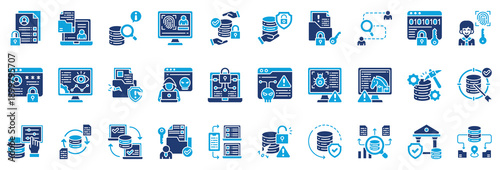Personalized Data Icon Collection Set. Glyph Color Style Icon Vector Illustration.