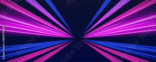 Cyan and pink light waves ripple across a futuristic skyline, conveying high-speed motion, neon glow, and dynamic energy.